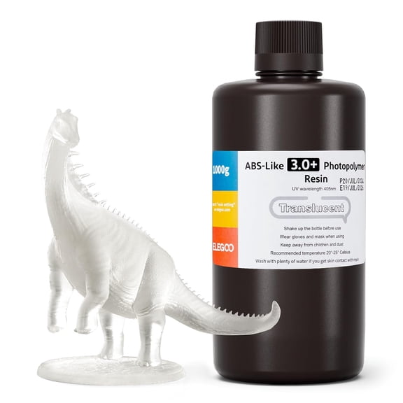 ABS-Like 3.0+ Resin - Higher Heat-Resistance 3D Printer Resin with High Toughness, Low Viscosity, Fast Curing, High Precision, Compatible with LCD/DLP/MSLA 3D Printers, Translucent 1000g