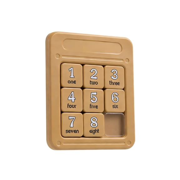 ABS Magnetic Klotski Puzzle, 8-Tile Sliding Puzzle Number Game, Tangram Jigsaw Intelligence, Brain Teaser for Spatial Reasoning On-the-Go Entertainment Birthday Gift, 8-Tile Brown