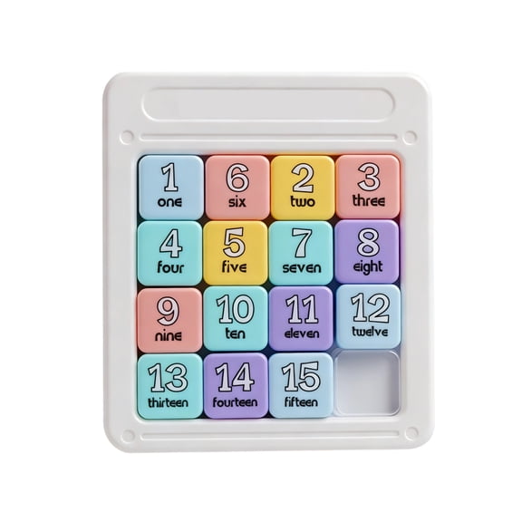 ABS Magnetic Klotski Puzzle, 15-Tile Sliding Puzzle Number Game, Tangram Jigsaw Intelligence, Brain Teaser for Spatial Reasoning On-the-Go Entertainment Birthday Gift, 15-Tile Colorful