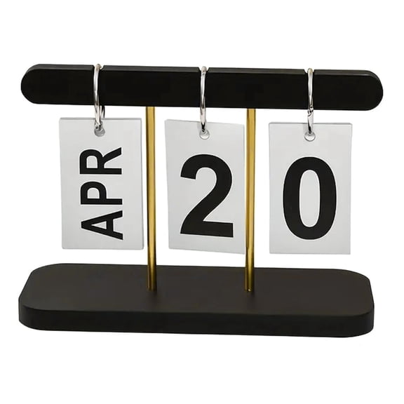 ABS Metal Frame Desk Calendar Decorative Flipping Calendar With Date Month Displays For Home Living Room