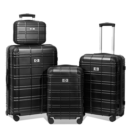 ABS + PC Hardshell Luggage Set 4 Pieces Featuring Lightweight Design Spinner Wheels and TSA Approved Locks