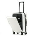 thumbnail image 1 of BEJOLO Durable ABS+Polycarbonate Hardshell Suitcase with Reinforced Polyester Exterior (White/20inches), 1 of 10