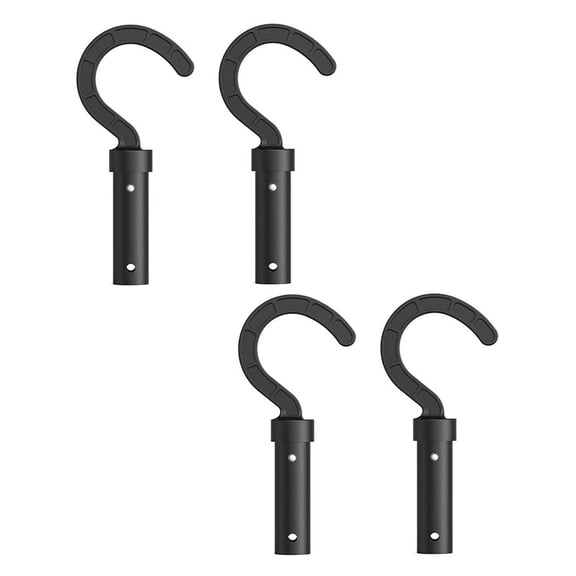 ABS+PC Pool Robot Cleaner Hook Attachment, Universal Accessory Hook for Standard 1 Inch Telescopic Pool Poles, Lightweight Crack Resistant Pool Vacuum Retrieval Hook Black