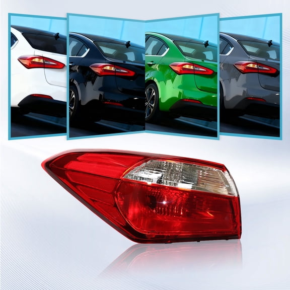 ABS+PMMA Injection Molding Direct Replacement Tail Light Left Driver Compatible with 14-16 Kia Forte