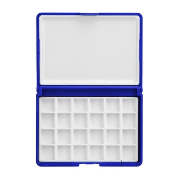 ABS Paint Palette Box with 24 Compartments, Portable Folding Case for Watercolor Storage, Cleanup and Travel Use