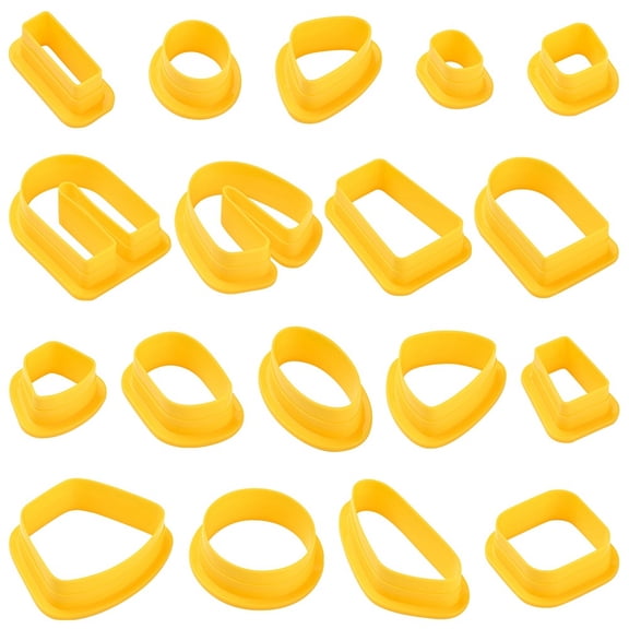 ABS Plastic Cookie Cutters Geometrical Shape Yellow Package Size: 200x110x25mm