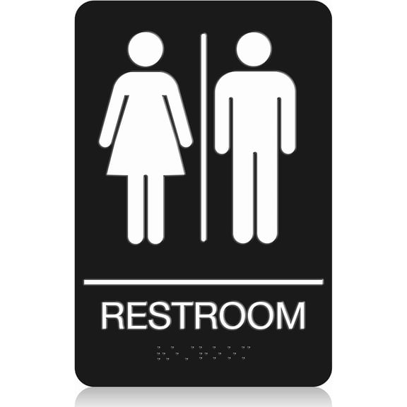 ABS Plastic Gender Neutral Restroom Signs for Business - Pack of 1 for Offices and Restaurants-Restroom Signs for Business - (1pc-L)