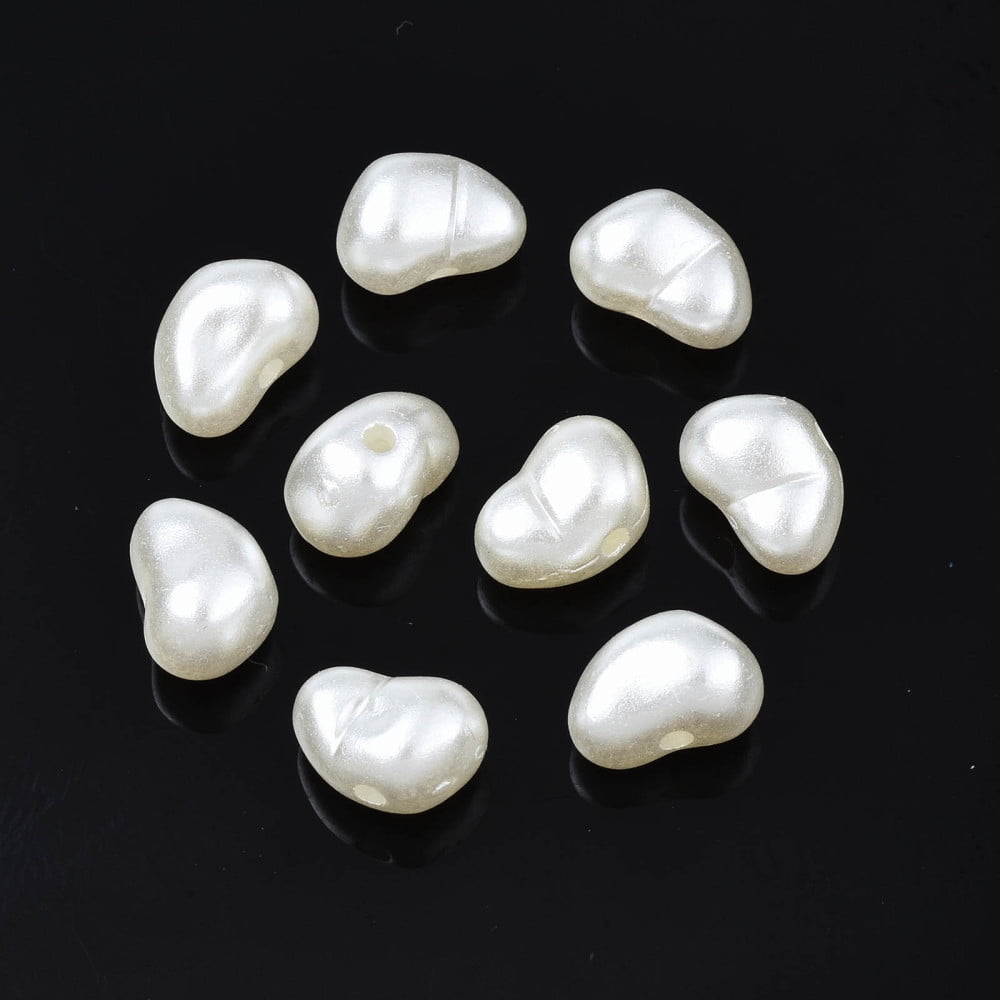 ABS Plastic Imitation Pearl Beads Oval Seashell color 6x9x6mm Hole: 1.5mm about 2625pcs/500g