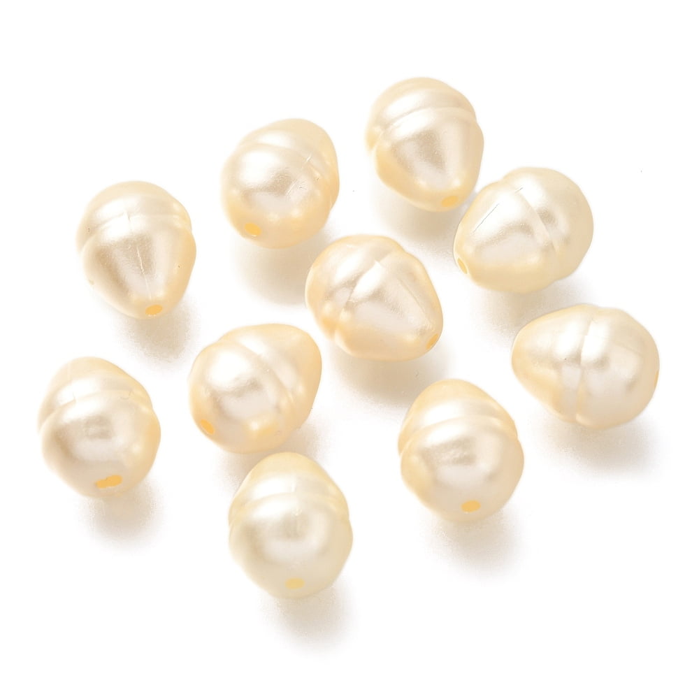 ABS Plastic Imitation Pearl Beads Teardrop PapayaWhip 12x10mm Hole: 1.5mm about 746pcs/500g