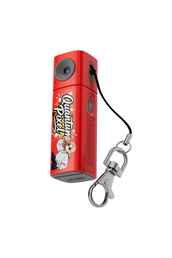 ABS Plastic Keychain with Build In Small Camera Creative Lipstick Shape Key Rings Easy to Use for Travel Or Parties