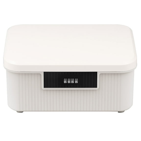 ABS Plastic Lockable Storage Bin With Combination Lock Large Capacity Lockable Organizer Box Stackable Lockable Plastic Trunk With Detachable Tray for Home Office School