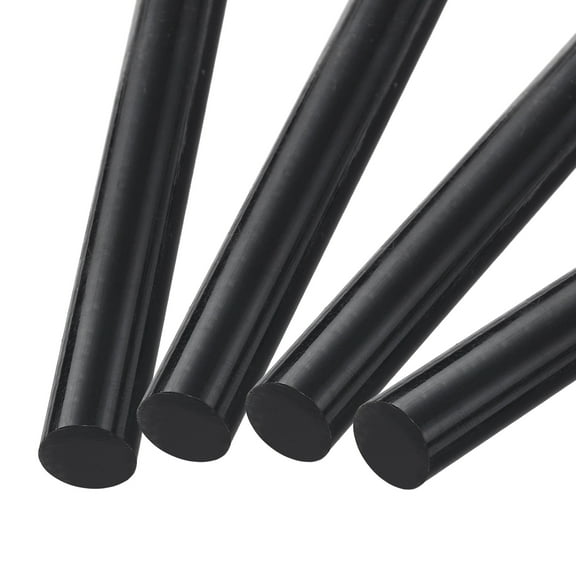 ABS Plastic Rod Round Solid Bar 10 mm x 200 mm Black for DIY Model Material, Architectural Model Pack of 4 Pcs