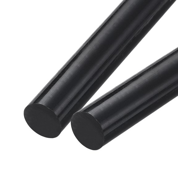 ABS Plastic Rod Round Solid Bar 15 mm x 200 mm Black for DIY Model Material, Architectural Model Pack of 4 Pcs