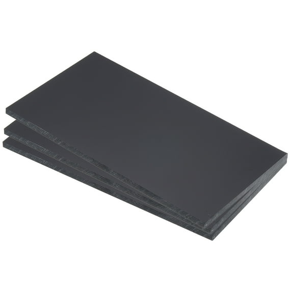 ABS Plastic Sheet 7 Inch x 4 Inch x 0.2 Inch ABS Styrene Sheets for Building Model Crafts Panel Black 3 Pcs
