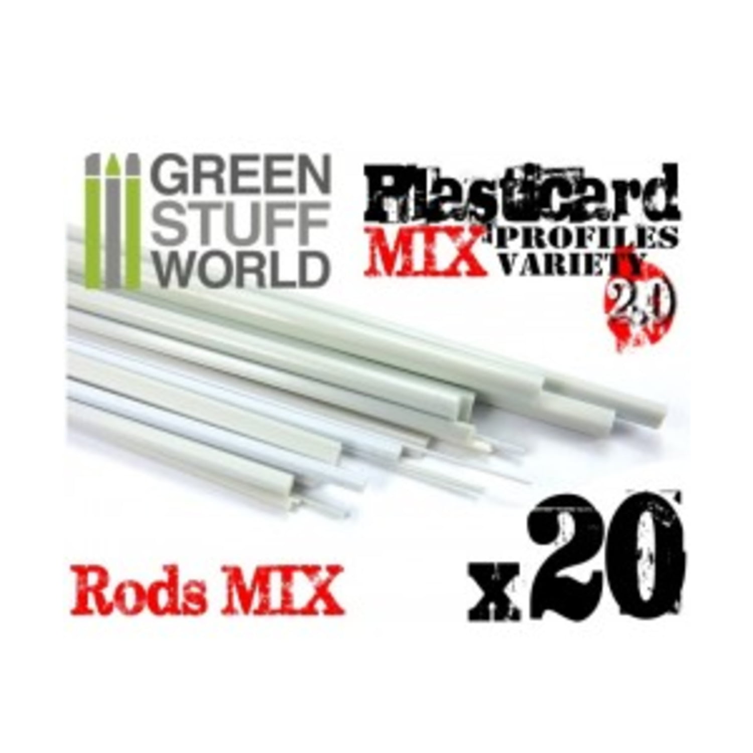ABS Plasticard Combo Mix - Rods New 