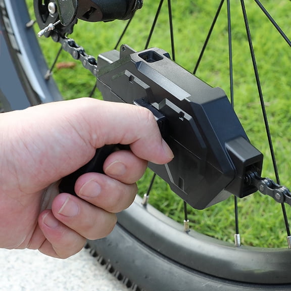 ABS Portable Bike Chain Scrubber with Magnetic Particle Collector and Handle for Road & Mountain Bicycle Maintenance
