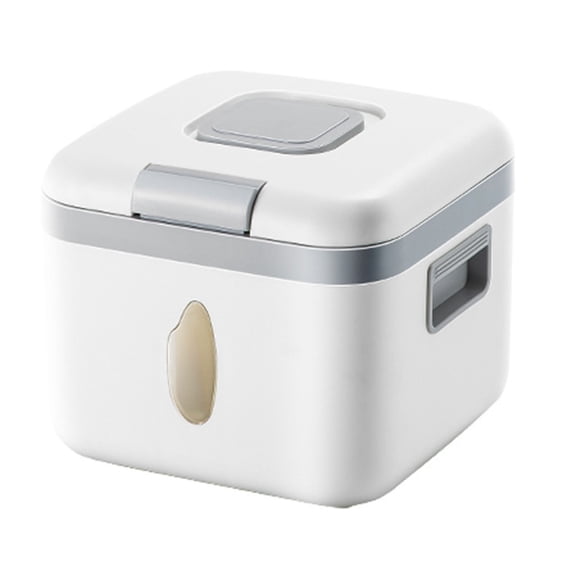 ABS Rice Storage Container with Measuring Cup, 8.5 x 7.1 Inch Airtight Grain Bin