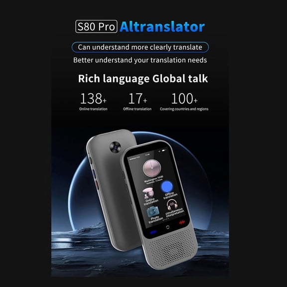 ABS S80 Pro Intelligent Translator: 138 Languages, Offline Translation, Real-Time Voice & Photo AI