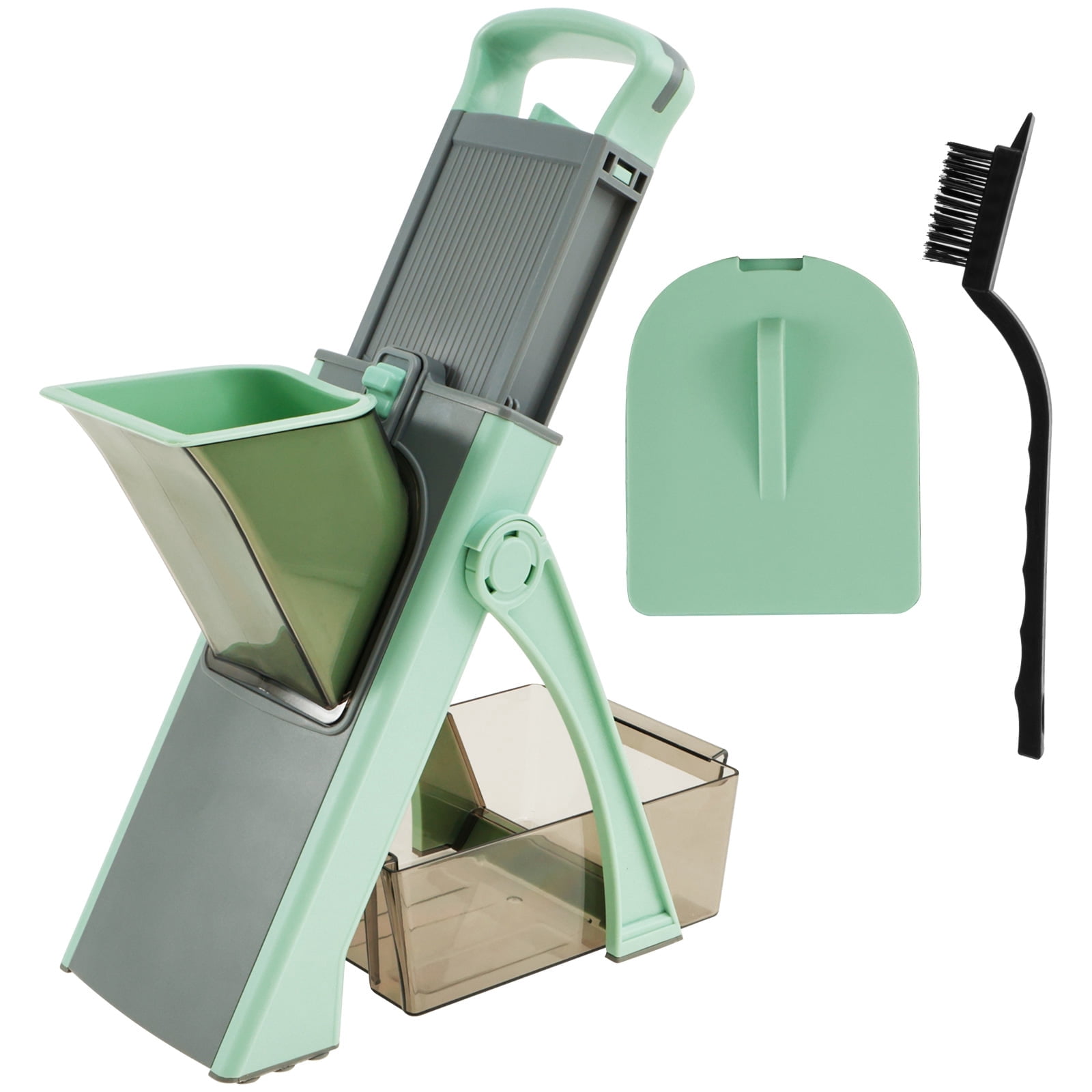 Shell Vegetable ABS Shell Vegetable Slicer With Anti Slip Base 4 Types Cutting Foldable ...