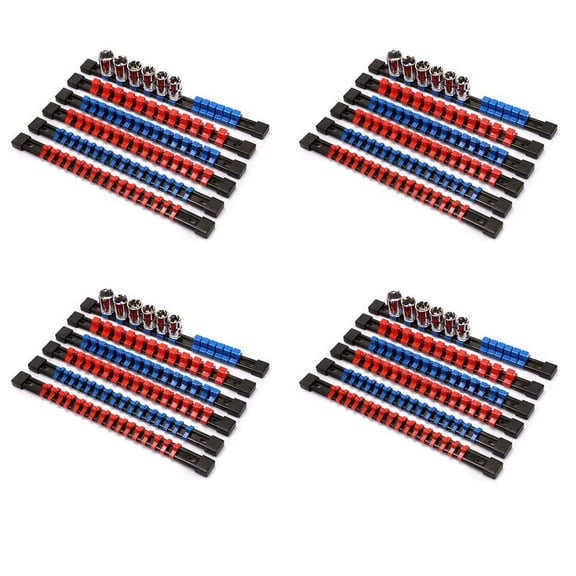 ABS Socket Organizer Drive Socket Holder, 1/4Inch Drive X 128 Clips, 3/8Inch Drive X 120 Clips, 1/2Inch Drive X 96 Clips