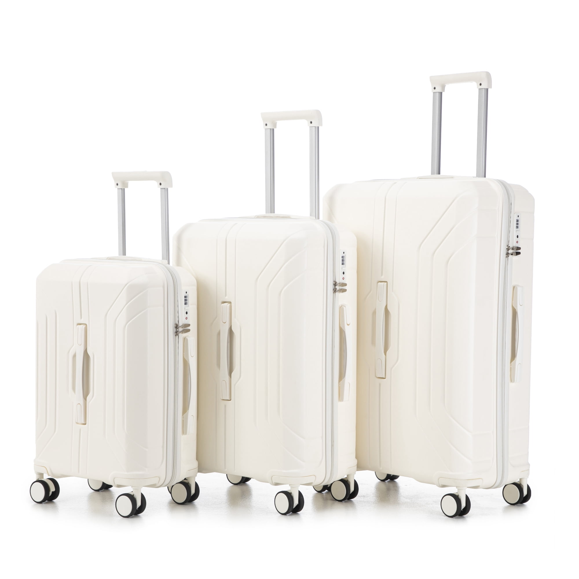 ABS Spinner Wheel Luggage, Carry on Suitcase with TSA Combination Lock