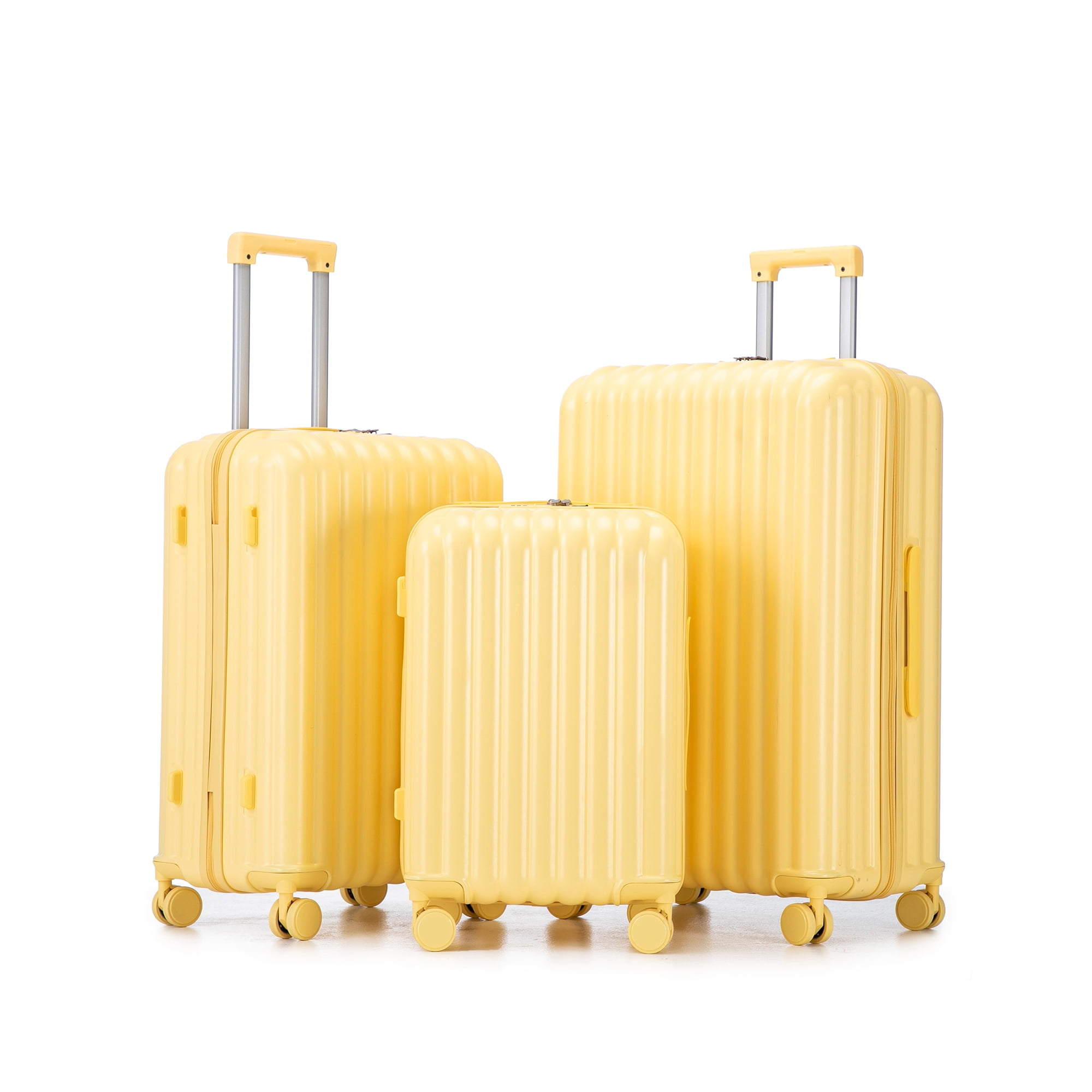 ABS Spinner Wheel Luggage Sets, Carry on Suitcase, with Cup Holder & USB Port & Phone Holder (20/24/28)