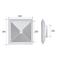 thumbnail image 1 of ABS Square Diffuser for Air Conditioner Snap-in Spring Panel Ventilation Hood, 1 of 6