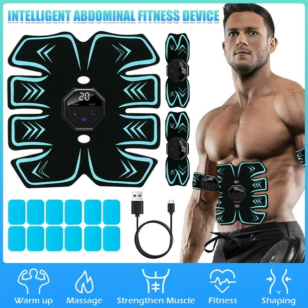 ABS Stimulator Ab Machine Abs Muscle Training Belt USB Rechargeable Portable Abdomen Ab Stimulator for Men Woman Home Office Exercise Equipment