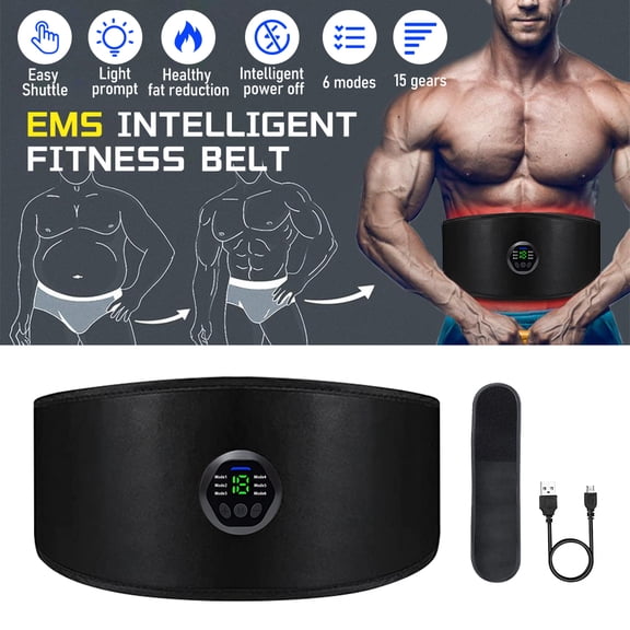 ABS Stimulator, KEPEAK Abdominal Toning Belt - Portable Muscle Toner, Waist Trainer, Fitness Trimmer Workout Equipment for Men and Women at Home
