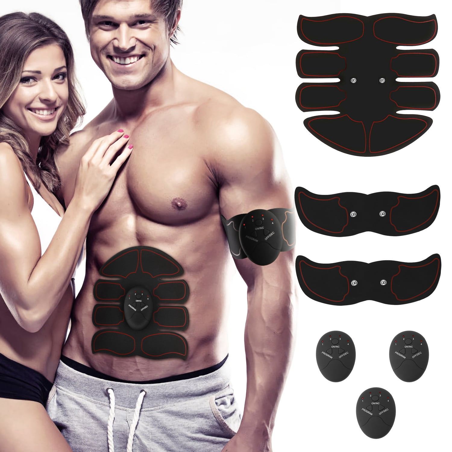 Buy EZONEDEAL Electronic Muscle Stimulation EMS Training Device Toner Belt  With USB Rechargeable Cable Online