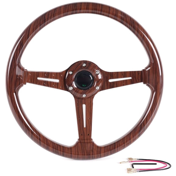 ABS Texture Steering Wheel 14 Inch Lightweight Heat Resistant Universally For Enhancing Vehicle Aesthetics