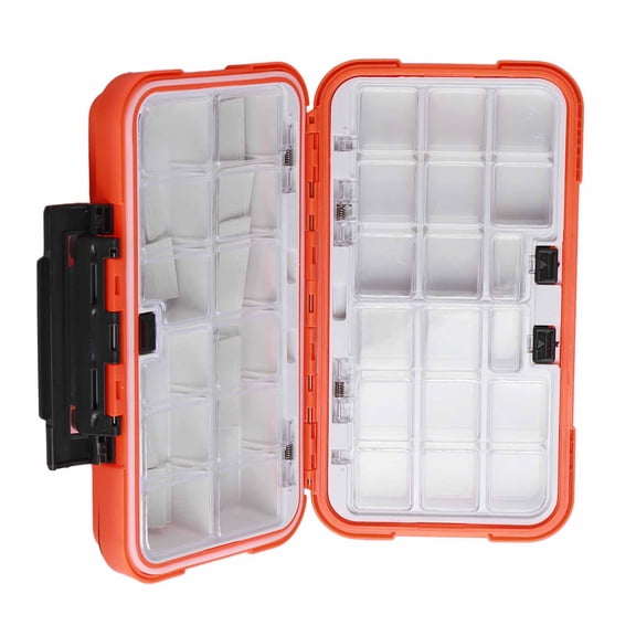 ABS Waterproof Fishing Tackle Box with Movable Compartments - Shock Absorption Case for Lures & Hooks L/M