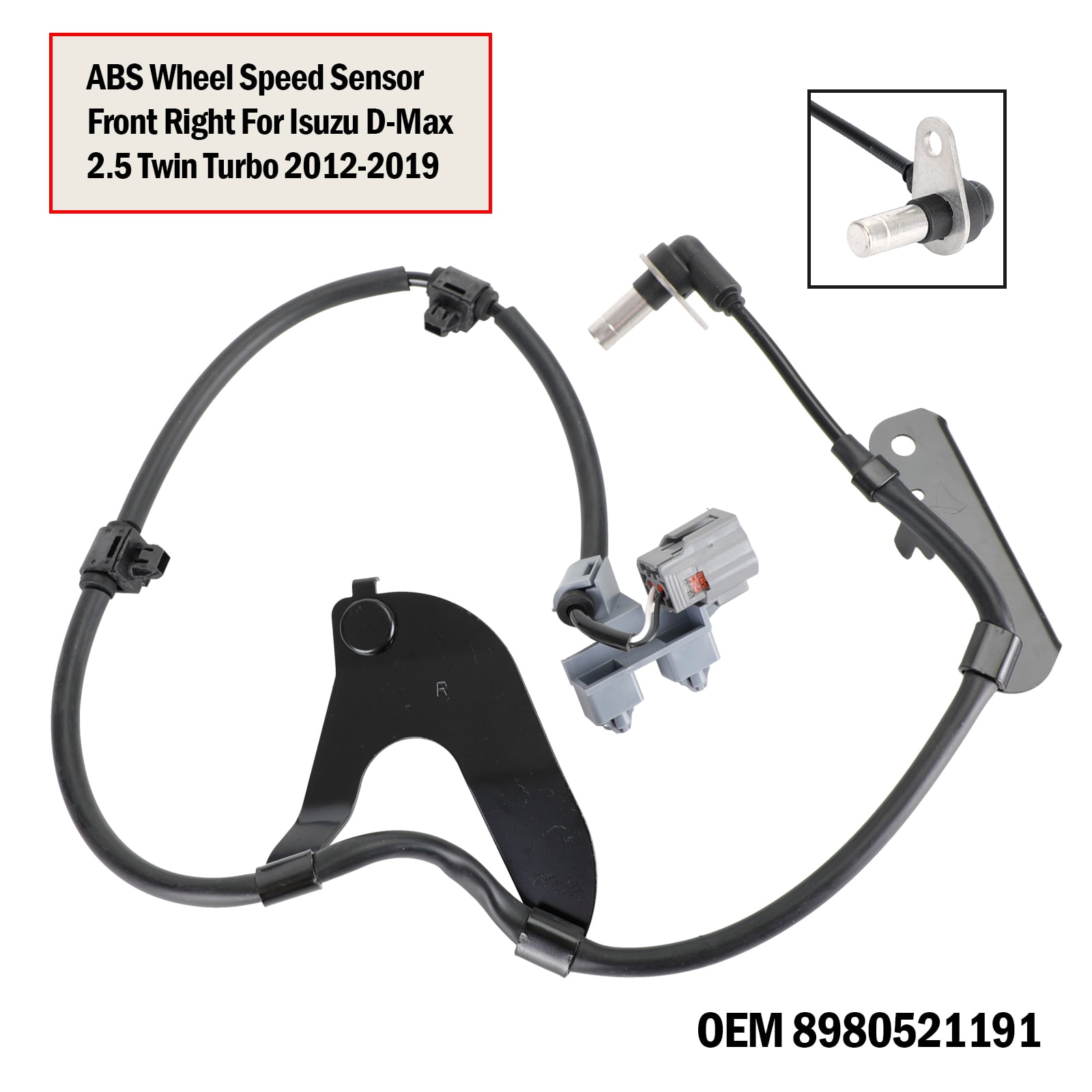 ABS Wheel Speed Sensor Front Right For Isuzu DMax 2.5 Twin Turbo 2012