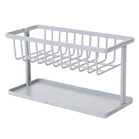 ABS material, three colors, double-layer drain rack, sponge storage rackgray