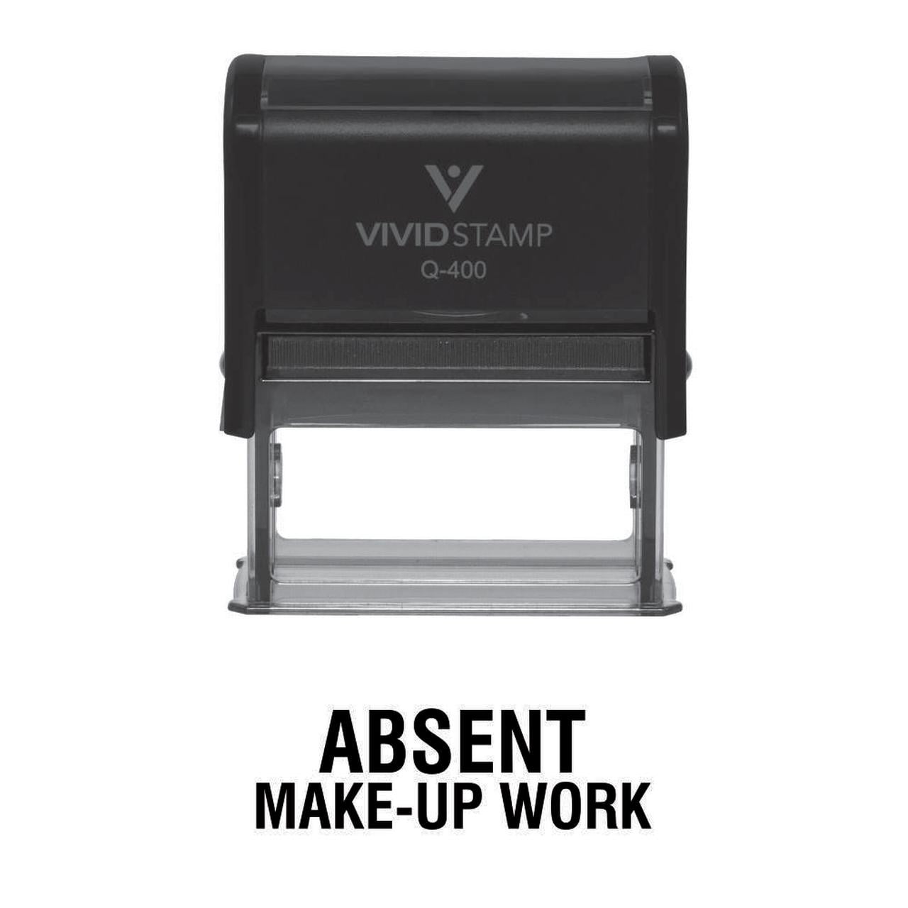 ABSENT Make-up Work Teacher Self Inking Rubber Stamp (Black Ink) - X-Large 2 Pack