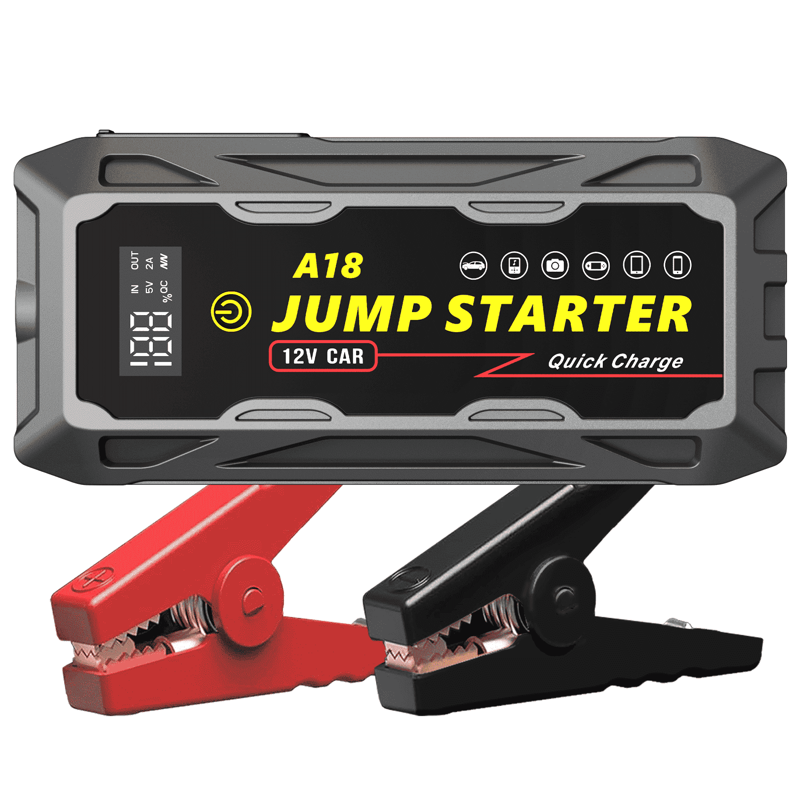 ABSOKE Car Battery Jump Starter, 3000A Peak 20000mAh Battery Booster, Fast Charger 12V Jumper Cables for 8.0L Gasoline & 6.0L Diesel Engines