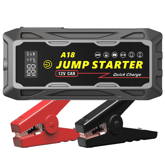 ABSOKE Car Battery Jump Starter, 3000A Peak 20000mAh Battery Booster, Fast Charger 12V Jumper Cables for 8.0L Gasoline & 6.0L Diesel Engines