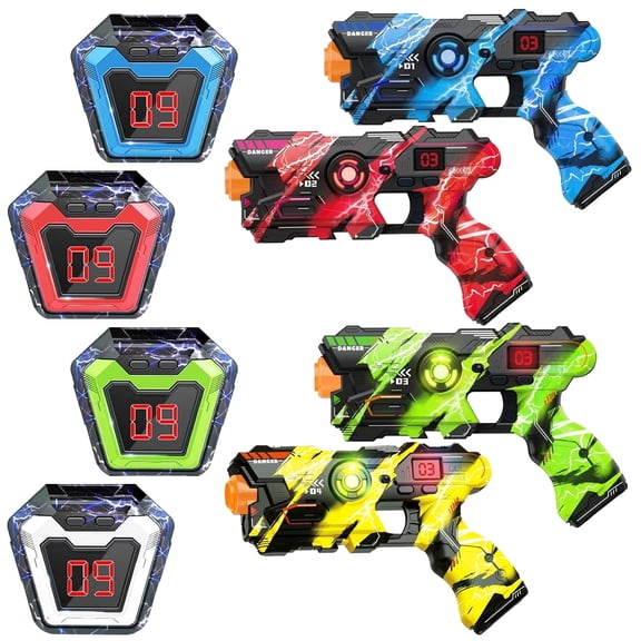 ABSOKE Interactive Tag Game Set, 4-Player Set with LED Digital Score Display Vests