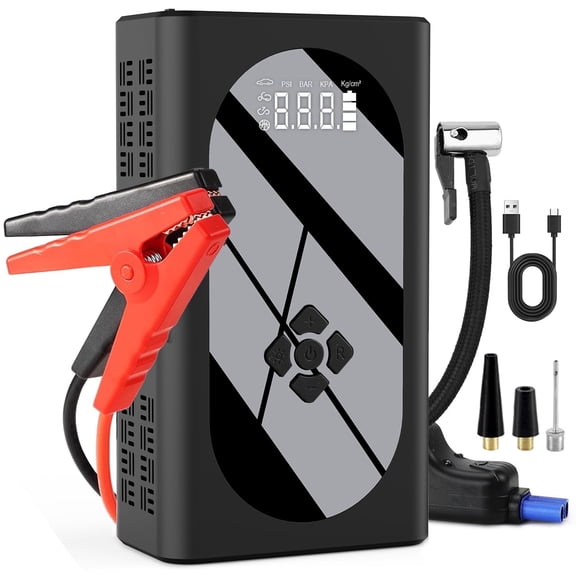 Torio 3000A 12V Car Battery Jump Starter with 150 PSI Air Compressor, Auto Shut-Off Tire Inflator, USB Charging Power Bank, for Up to 9.0L Gas/6.5L Diesel