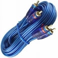 thumbnail image 1 of ABSOLUTE 15 Ft 2 Ch Blue Twisted Car Amp Gold RCA Jack Cable Interconnect, 1 of 1
