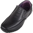 thumbnail image 1 of ABSOLUTE FOOTWEAR Childrens Kids Juniors Boys Formal Faux Leather Slip On Padded School Wedding Shoes - Black - US Child 2, 1 of 7