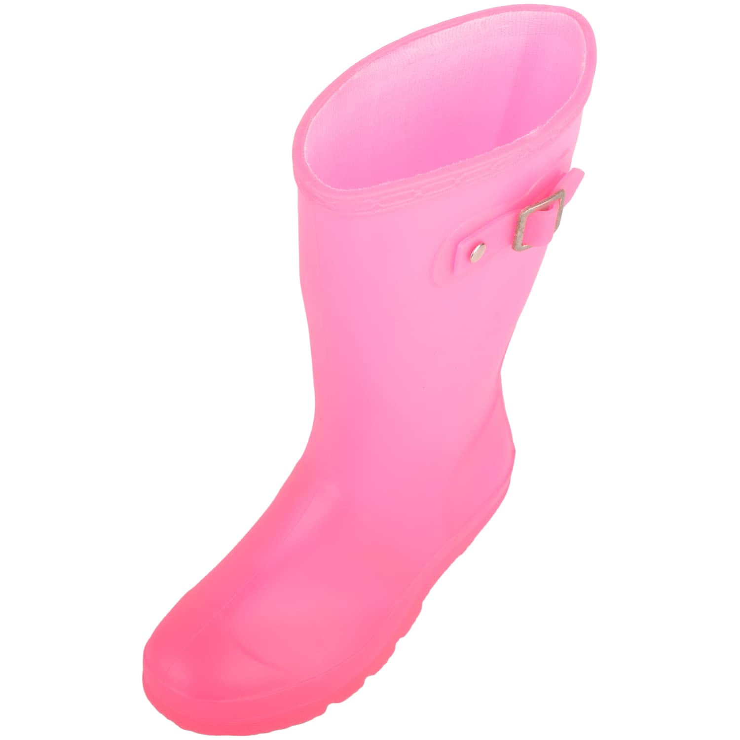ABSOLUTE FOOTWEAR Childrens Kids Slip On Florescent Waterproof Rain Winter Welly Wellington Boots - Fuchsia - US Infant 11