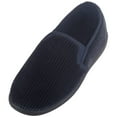 thumbnail image 1 of ABSOLUTE FOOTWEAR Mens Easy Slip On Soft Velour Style Cosy Winter Slippers with Striped Pattern - Navy - US 10, 1 of 7