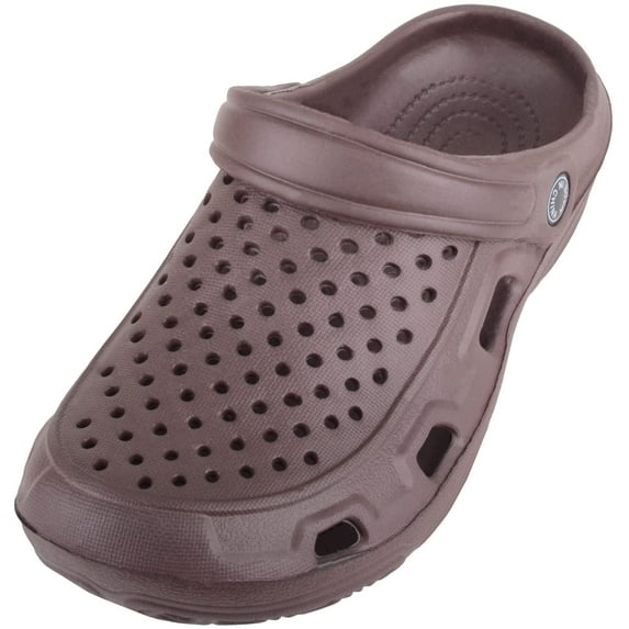 ABSOLUTE FOOTWEAR Mens Gents Easy Slip On Summer Holiday Garden Mule Sandals Clogs with Moveable Back Strap - Brown - US 11