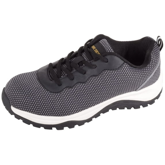 ABSOLUTE FOOTWEAR Mens Lightweight Mesh Lace Up Steel Toecap Work Trainers Sneakers Shoes - Grey - US 14
