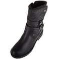 thumbnail image 1 of ABSOLUTE FOOTWEAR Womens Chunky Soled Fleece Lined Faux Leather Ankle Boot with Inside Zip - Black - US 10, 1 of 7