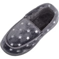 thumbnail image 1 of ABSOLUTE FOOTWEAR Womens Easy Slip On Soft Wide Fit Moccasin Style Star Design Slippers - Grey - US 5, 1 of 7