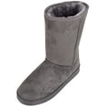 thumbnail image 1 of ABSOLUTE FOOTWEAR Womens Easy Slip On Warm Winter Cosy Outdoor Boot with Thick Faux Fur Inners - Dark Grey - US 9, 1 of 7