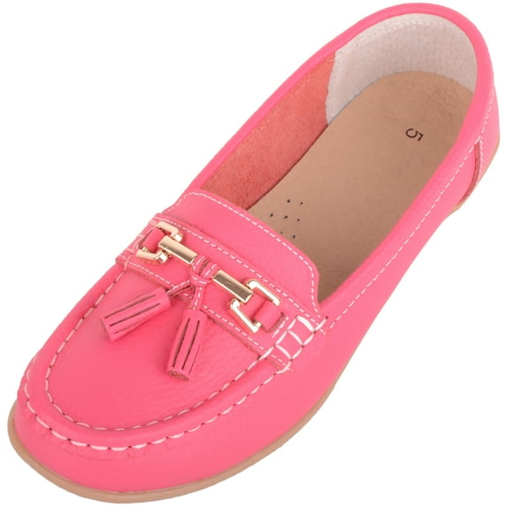 ABSOLUTE FOOTWEAR Womens Slip On Casual Leather Loafer Deck Boat Shoes Sandals - Watermelon - US 7