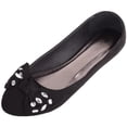 thumbnail image 1 of ABSOLUTE FOOTWEAR Womens Slip On Microsuede Smart Formal Work School Ballerina Style Dolly Shoes - Black - US 5, 1 of 7